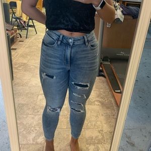 AE | Super hi-rise jegging | distressed